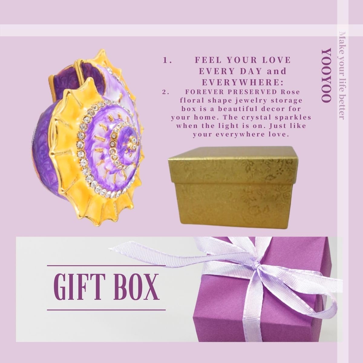 Valentine's Day Gift - Elegant Sea Shell Ring Box & Jewelry Holder, Conch Trinket Box for Rings & Small Treasures, Perfect for Beach Weddings, Anniversary Gifts & Jewelry Storage
