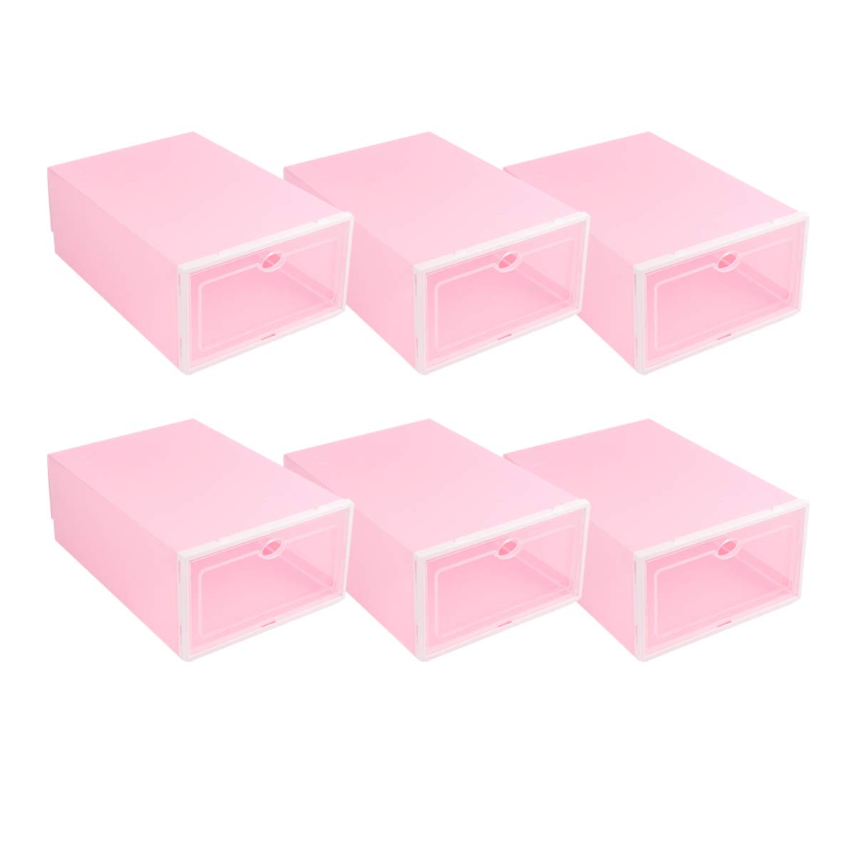 DOITOOL 6-Pack Clear Plastic Shoe Storage Boxes with Lids - Stackable Shoe Organizer for Men & Women - Sports Shoe Rack Containers for Closet, Bedroom, Entryway Organization