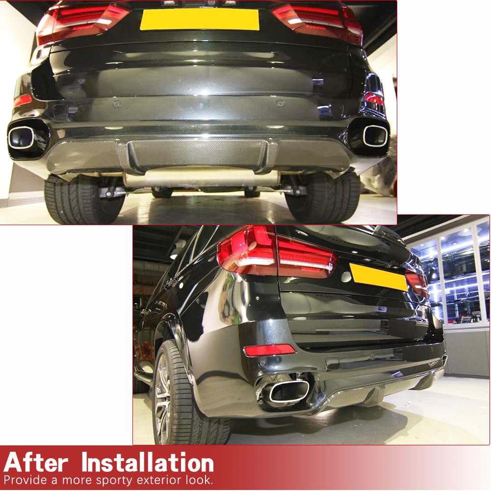 Carbon Fiber Rear Diffuser for BMW X5 F15 (2014-2018) - Compatible with xDrive35i, xDrive50i & M Sport Models - Rear Bumper Lip Spoiler & Splitters - Enhances Aerodynamics & Sporty Look - Perfect for Car Enthusiasts & Performance Upgrades