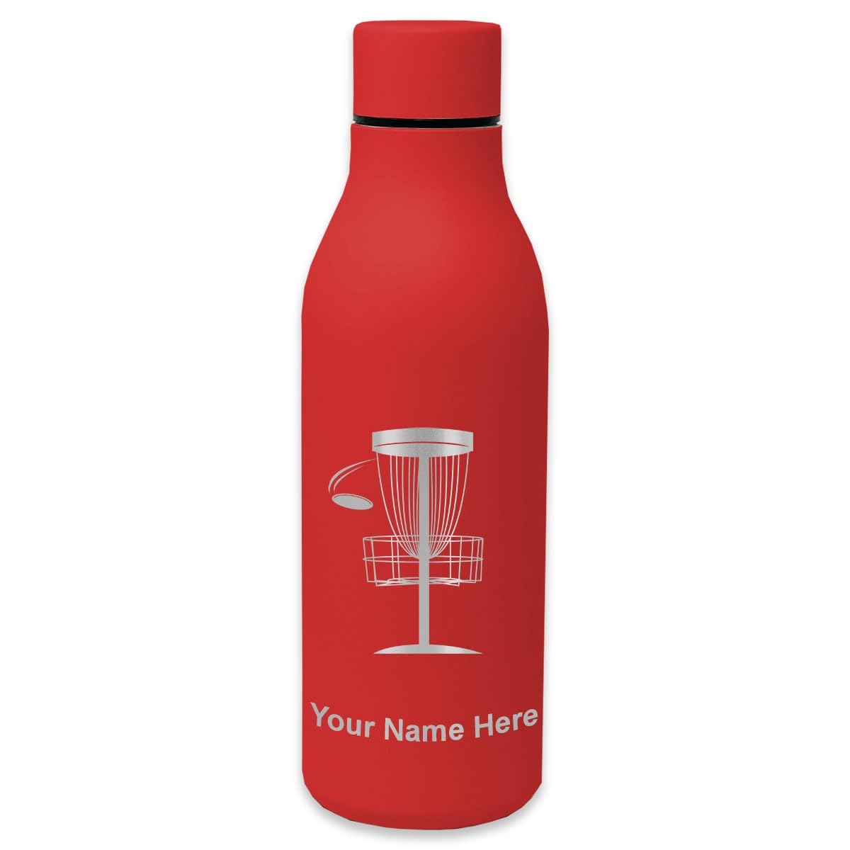 LaserGram Double Wall Insulated Stainless Steel Water Bottle with Personalized Engraving - Leakproof & Sweatproof for Outdoor Sports, Gym, Hiking, Camping and Disc Golf