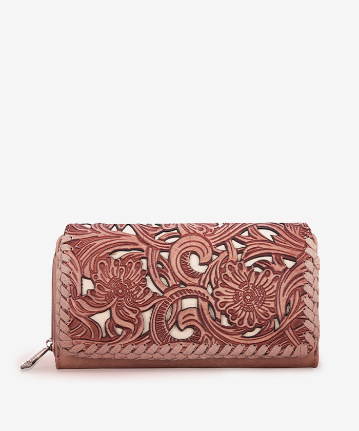 Trinity Ranch Genuine Leather Tooled Tote Bag - Western Style Handbag for Women, Perfect for Work, Travel and Everyday Use