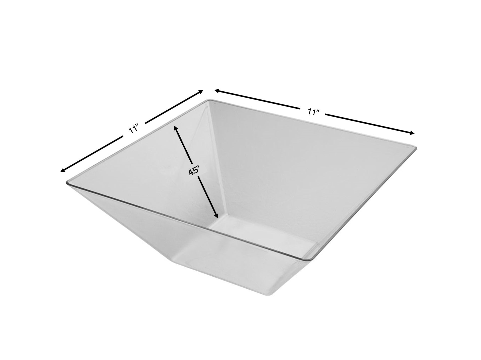 3-Pack Clear Plastic Square Serving Bowls - Durable & Lightweight for Parties, Picnics, and Food Display