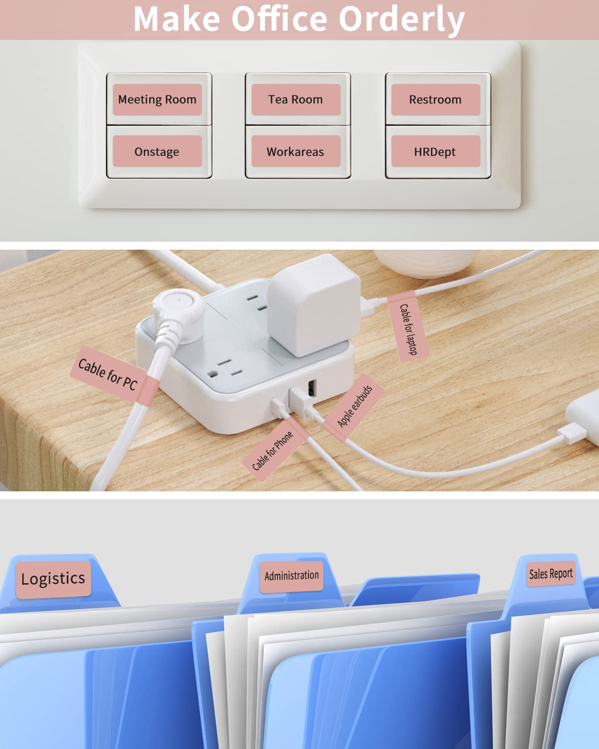 JADENS Bluetooth Label Maker with Tape - Portable Inkless Label Printer for Home & Office Organization | Smartphone App Compatible | Perfect for Storage, Pantry, and Craft Room Labeling