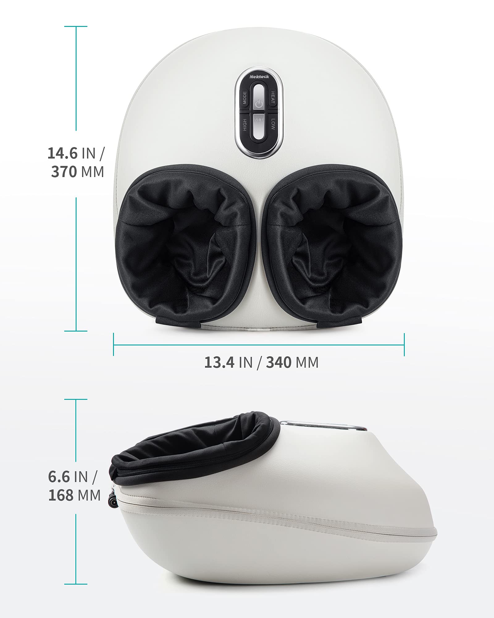 Nekteck Shiatsu Foot Massager with Heat Therapy, Deep Kneading & Air Compression - Relieves Foot Pain, Improves Blood Circulation - Perfect for Home, Office & Post-Workout Recovery (Beige) - Ideal for Relaxation, Stress Relief & Foot Wellness After Long Workdays or Exercise