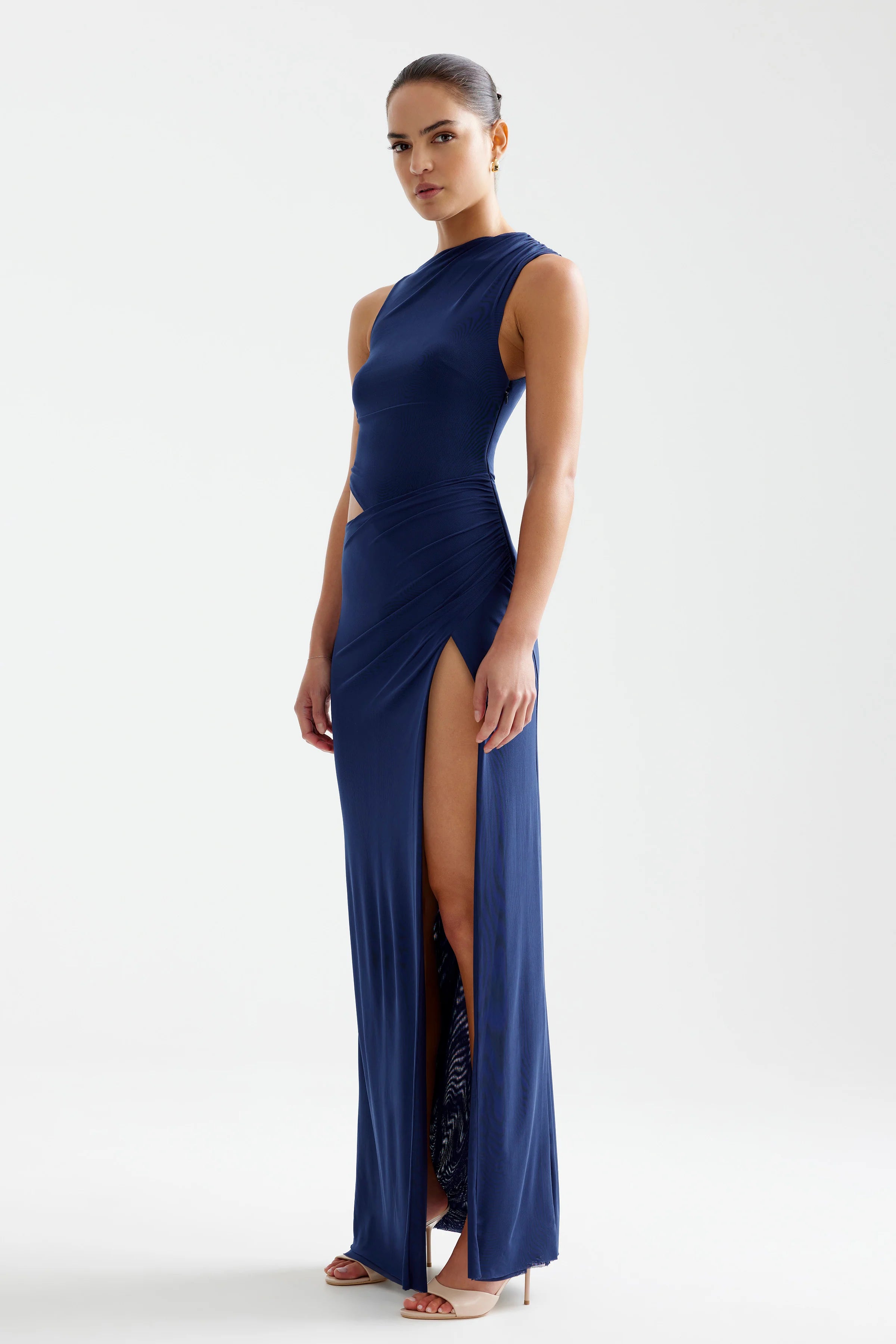 Fiora Women's Navy Blue Dress - Elegant Casual & Party Wear for Summer, Office, and Special Occasions