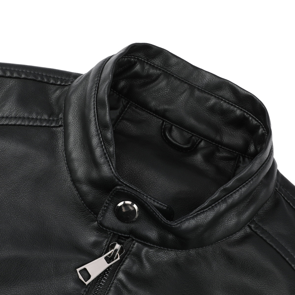 Men's Black Leather Jacket - Casual Zip-Up Motorcycle Jacket for Bikers & Outdoor Enthusiasts | Perfect for Riding, Daily Wear & Night Out