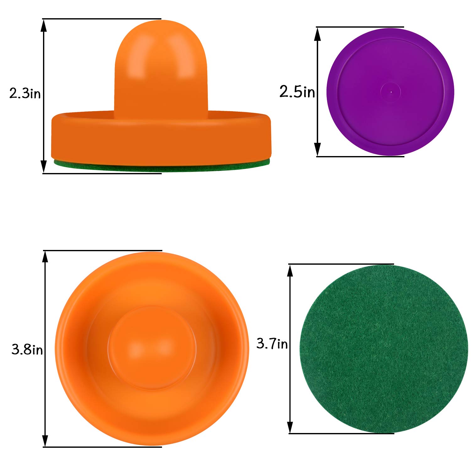 Air Hockey Set - 4 Strikers & 4 Pucks for Game Tables - Perfect for Home Arcade & Game Rooms
