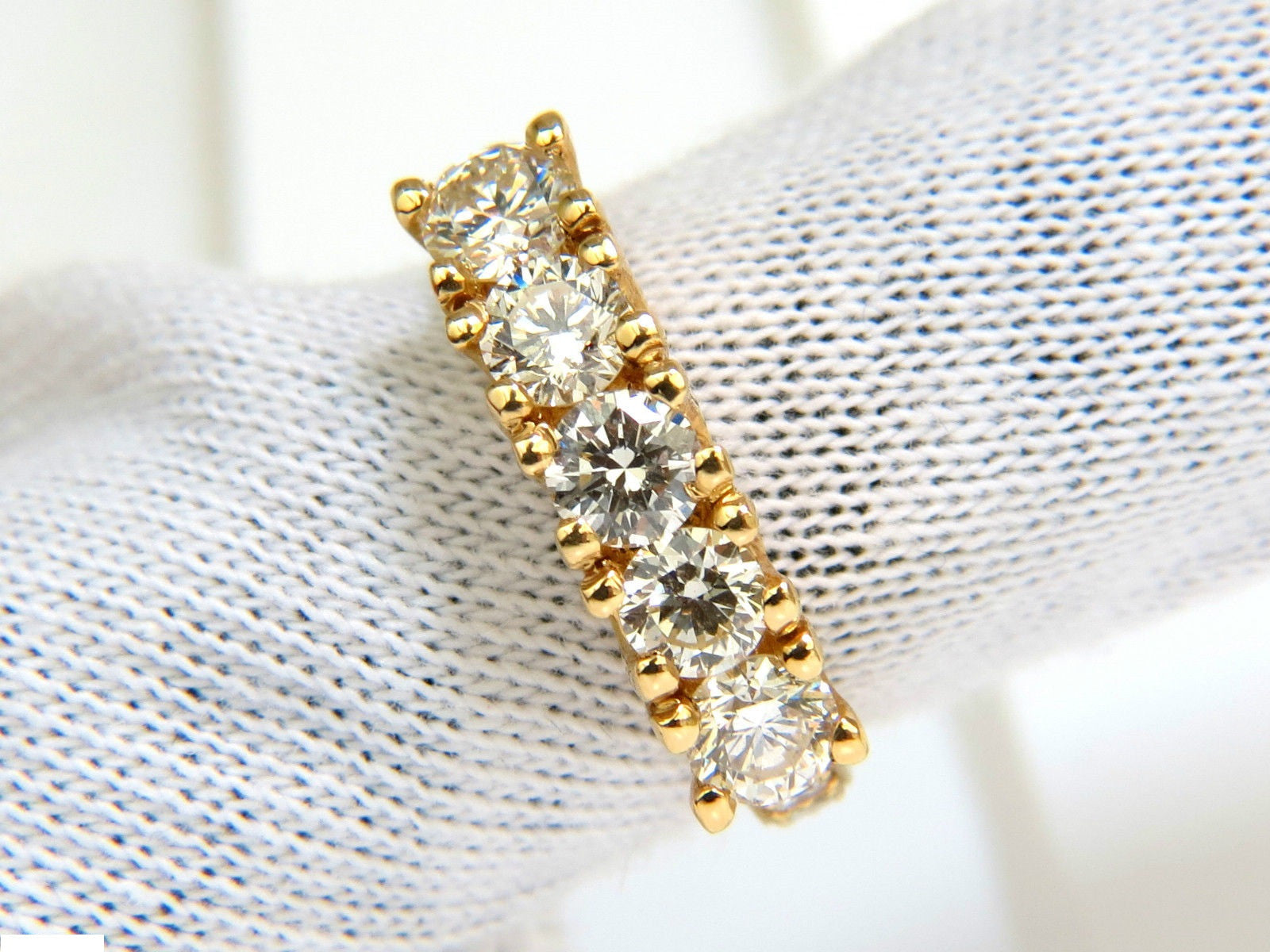 1.82CT Diamond Band Ring with Pave Shoulders in 14K Gold - Elegant Wedding, Engagement, or Anniversary Jewelry for Women
