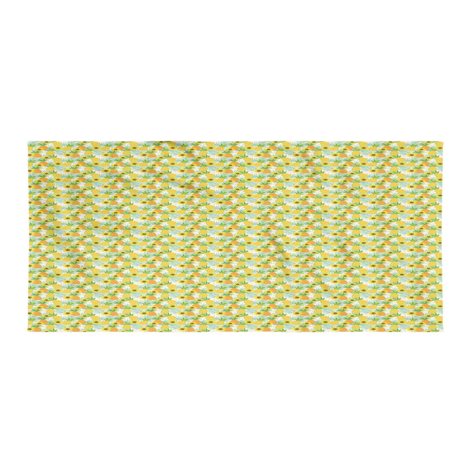 Ambesonne Quick Dry Lightweight Microfiber Camping Towel - Sunflower & Pineapple Doodle Design - Ultra Compact for Backpacking, Hiking, Beach & Travel - Perfect for Outdoor Adventures & Summer Activities