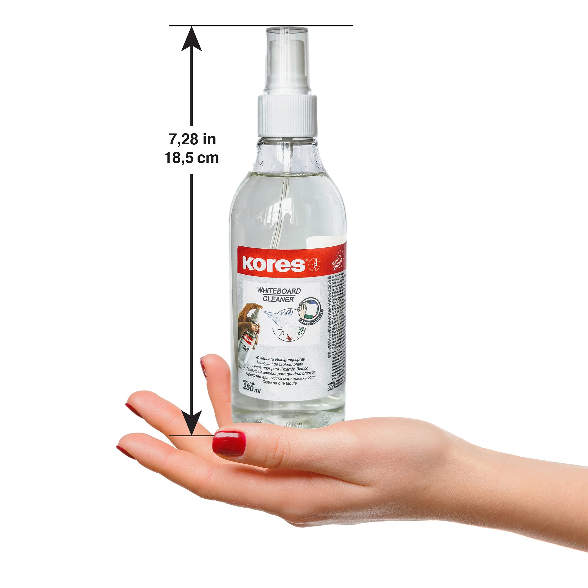 Kores 250ml Whiteboard Cleaner Spray - Fast Drying, Streak-Free Formula for Whiteboards, Glass Boards & Dry Erase Markers | Ideal for Offices, Classrooms & Home Use