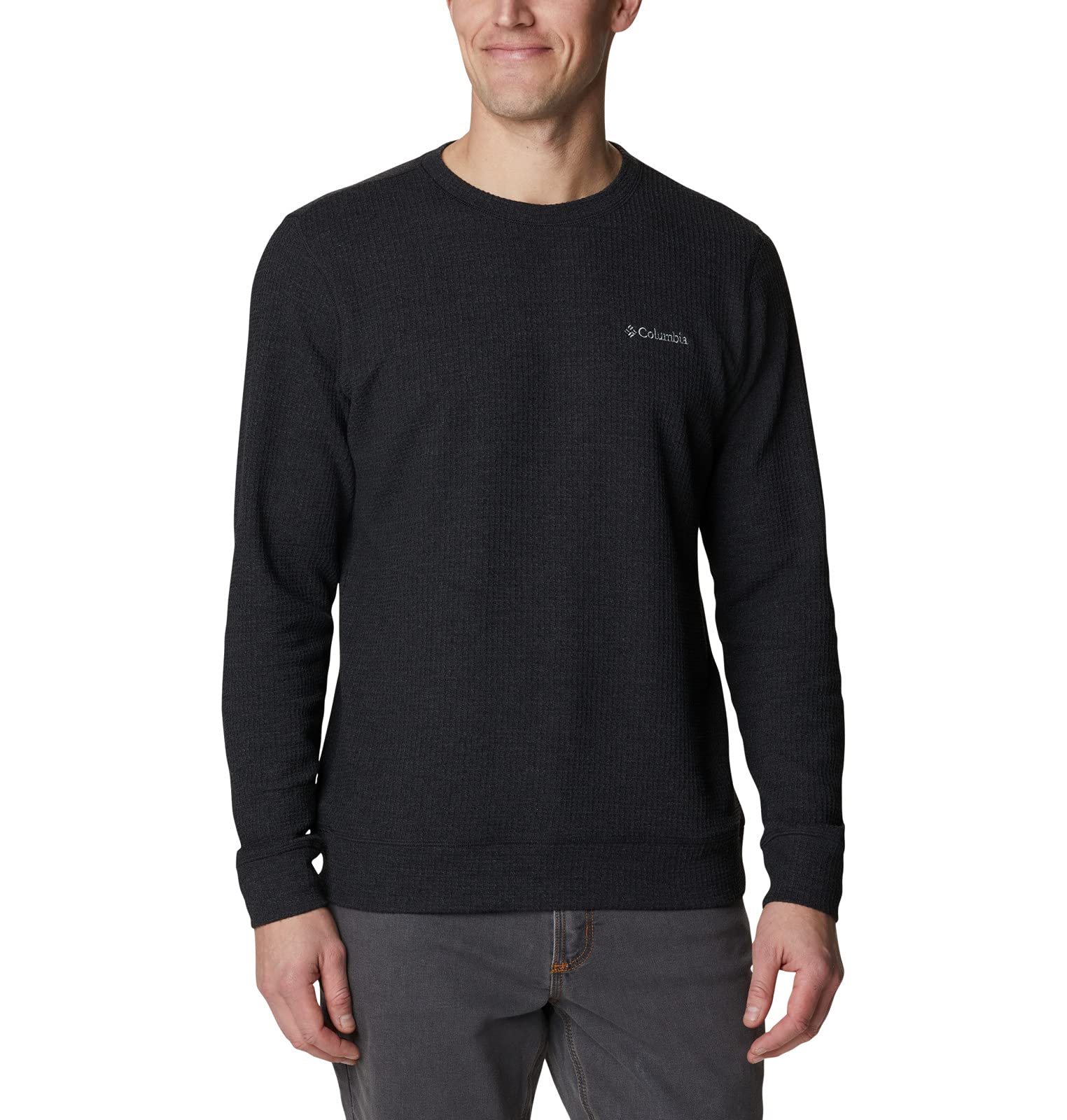Columbia Men's Pine Peak Waffle Thermal Long Sleeve Crew Neck Shirt - Warm Winter Base Layer for Hiking, Camping & Outdoor Activities