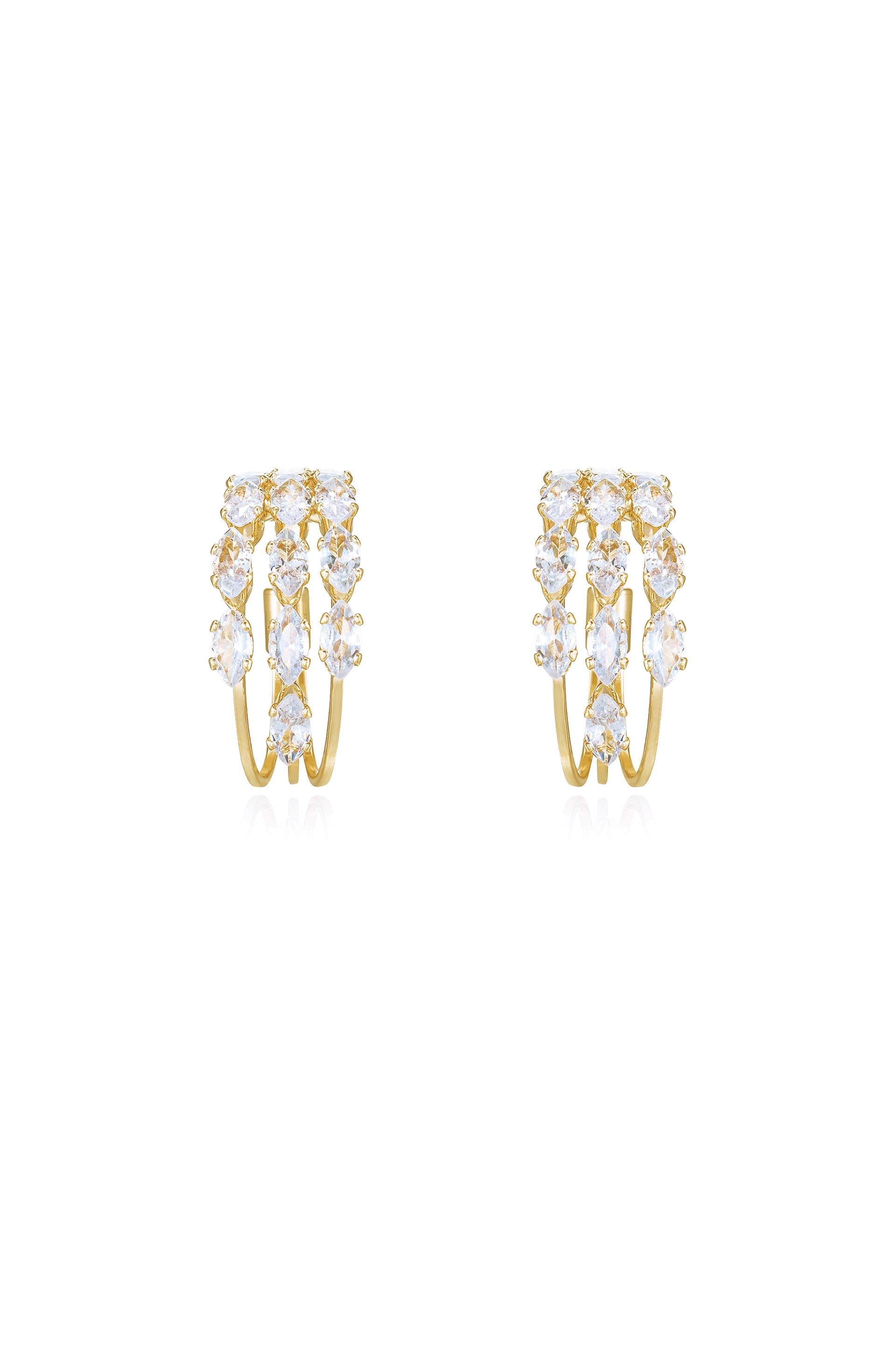 Multi Crystal Huggie Hoop Earrings for Women - Sparkling Cubic Zirconia Huggie Earrings for Everyday Wear & Special Occasions