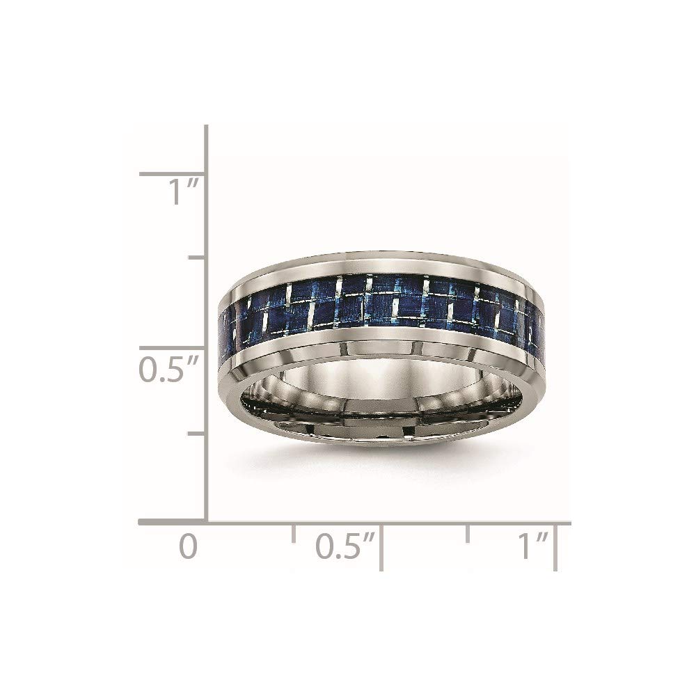 Titanium Blue Carbon Fiber Inlay Wedding Band Ring for Women - Elegant Bridal Engagement Ring, Fine Jewelry Gift for Her - Perfect for Anniversaries, Proposals & Special Occasions