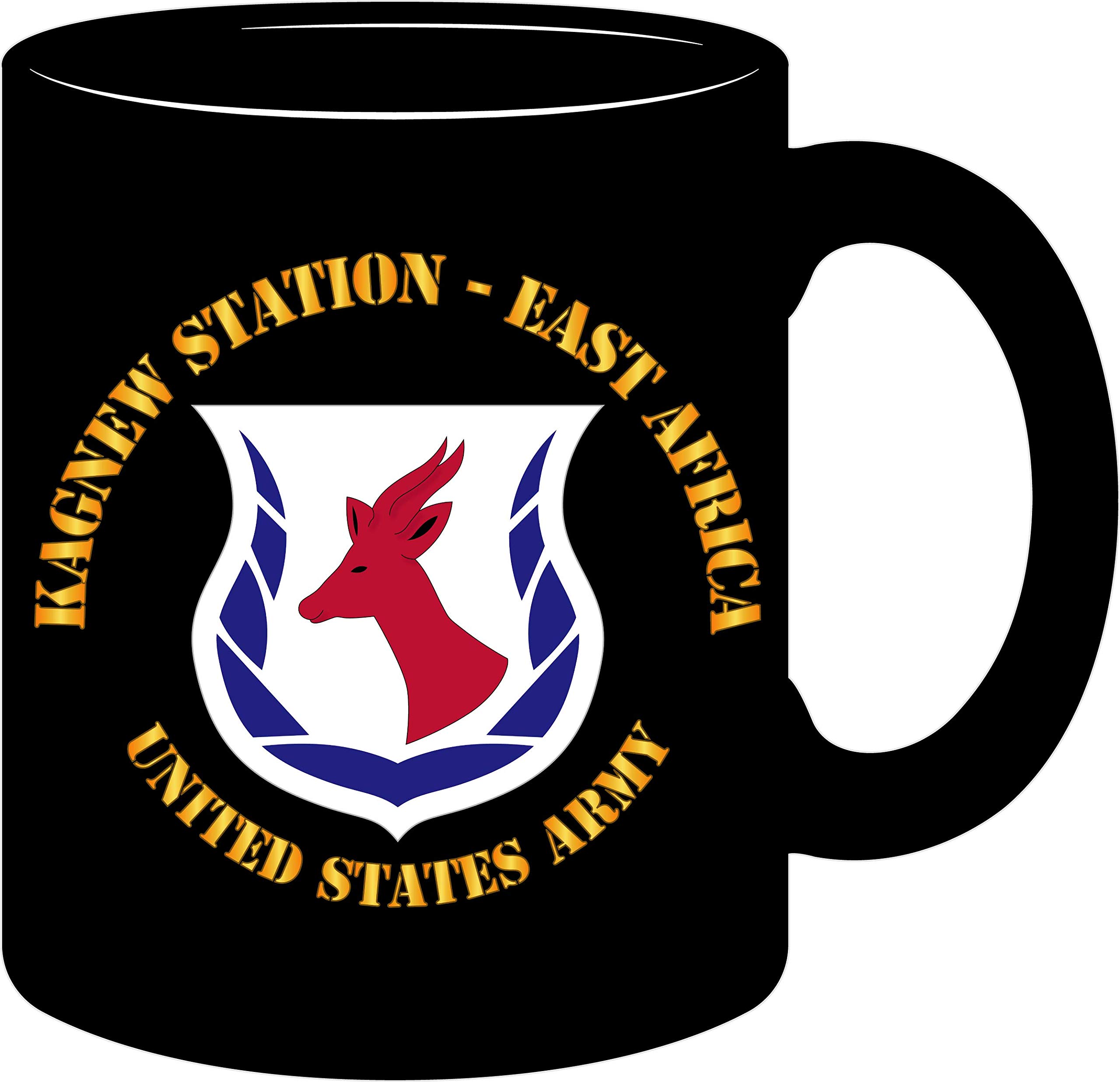 Army Kagnew Station East Africa Commemorative Coffee Mug - 11oz Black Ceramic Cup for Military Enthusiasts & History Buffs - Perfect for Home, Office, or Gift Giving