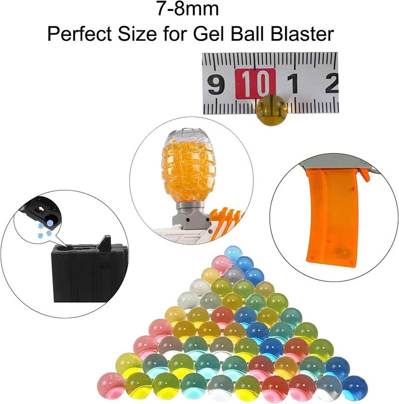 **7.5mm Non-Toxic Eco-Friendly Gel Ball Refill Ammo - 50,000pcs Water Beads for Gel Blaster, Outdoor Games & Kids Play**