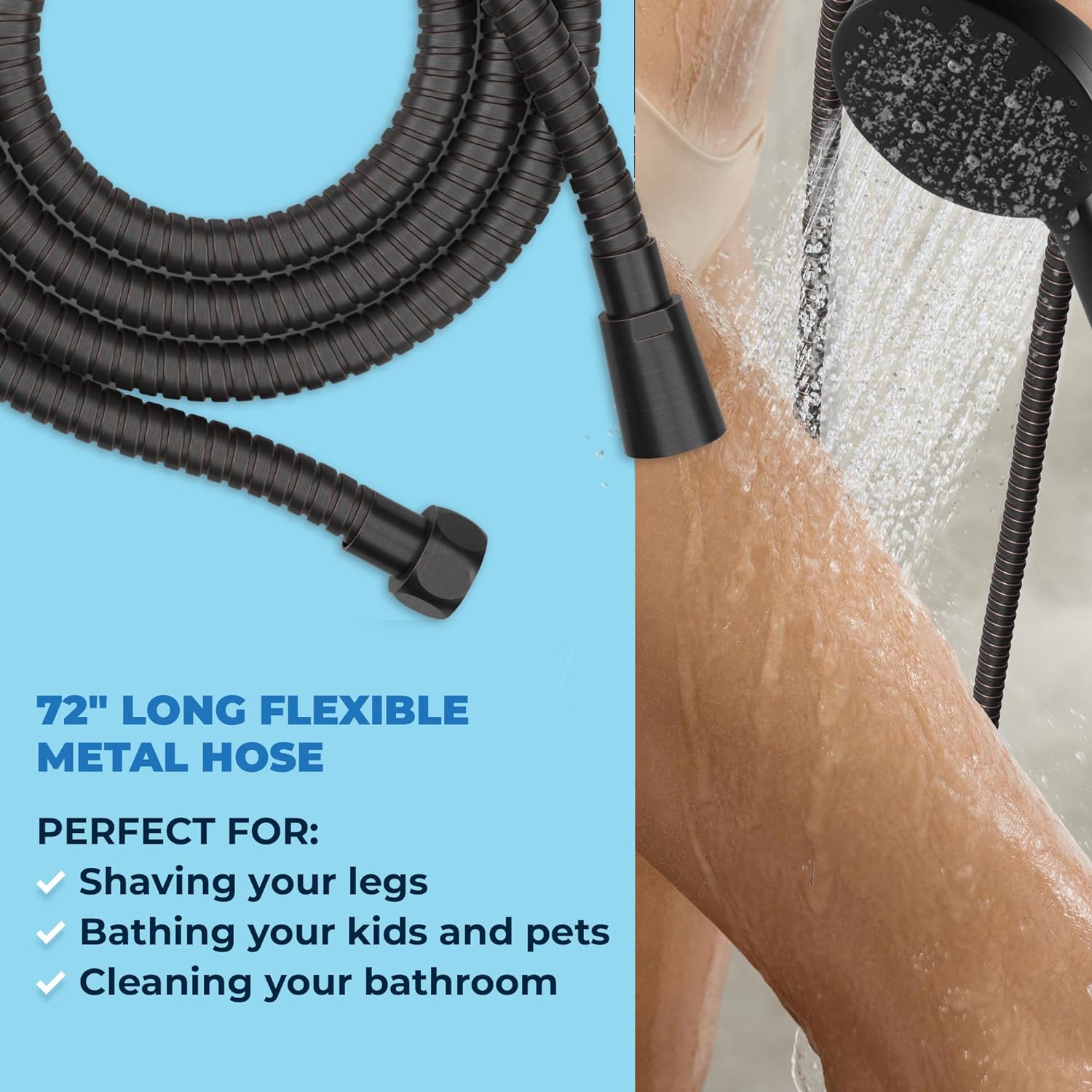Premium All-Metal Dual Shower Head with 2.5 GPM Flow & Adjustable Extension Arm - Perfect for Spa-Like Bathroom Upgrades & Water-Saving Home Renovations