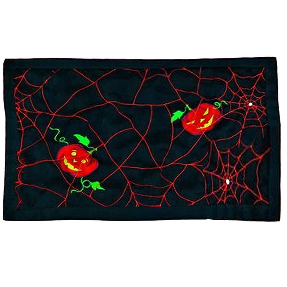 Halloween Placemats Set - 13x19 Inch Pumpkin & Spider Web Design for Dining Table Decor | Perfect for Halloween Party, Thanksgiving Dinner & Fall Home Decor