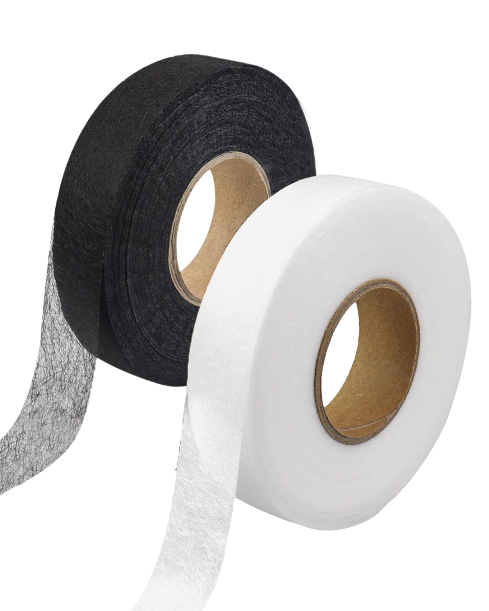 3/4 Inch No Sew Hem Tape - 2 Rolls (140 Yards Total) Iron-On Adhesive Fabric Tape for Pants, Skirts & DIY Clothing Repair - Black & White Double-Sided Hemming Tape - Perfect for Quick Clothing Alterations & Craft Projects