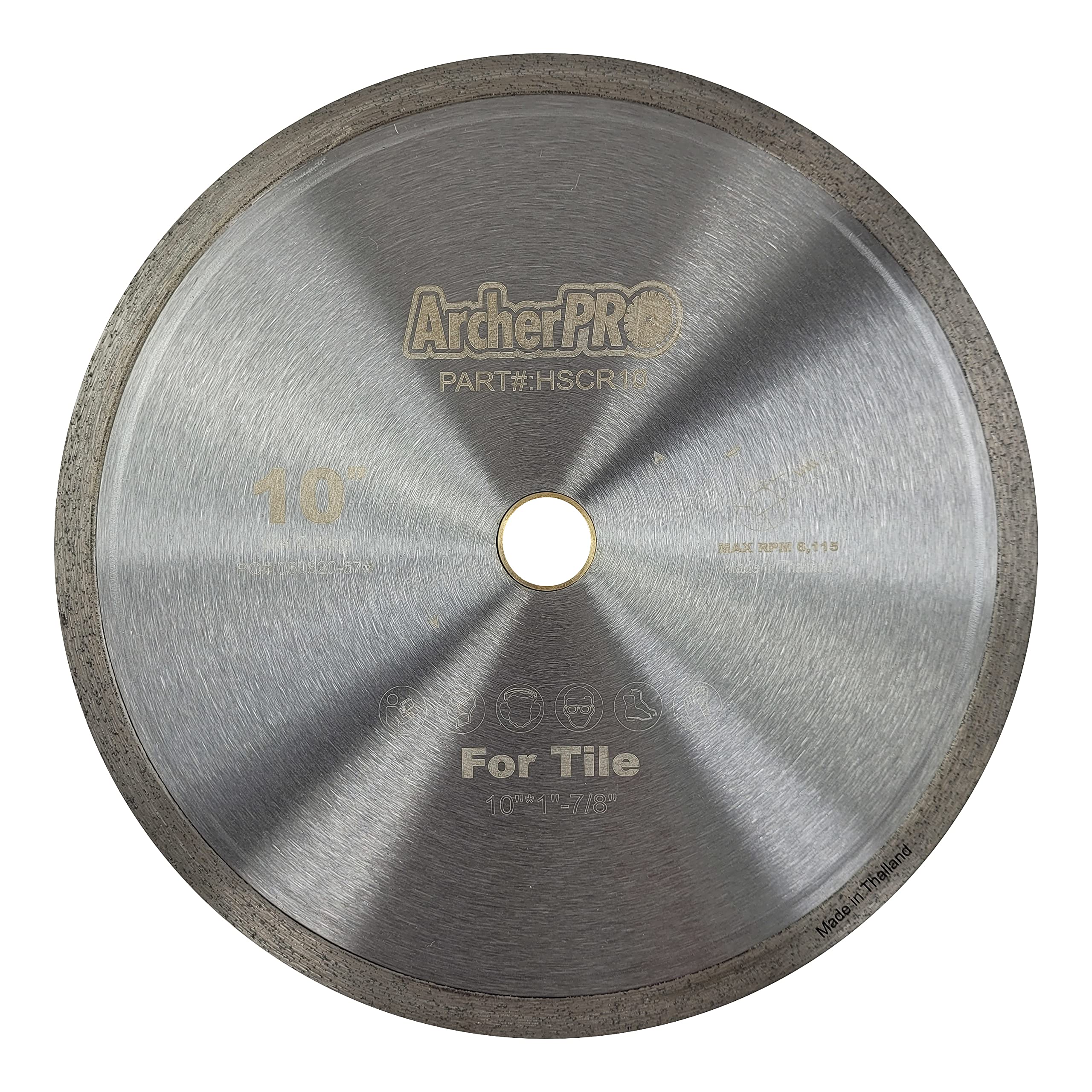 Archer PRO 4.5-Inch Continuous Rim Diamond Blade - Premium Wet Tile Saw Blade for Porcelain & Ceramic Cutting - 7/8-Inch Arbor Compatible with Angle Grinders - Perfect for Bathroom Renovations, Kitchen Backsplashes & Floor Tile Installations