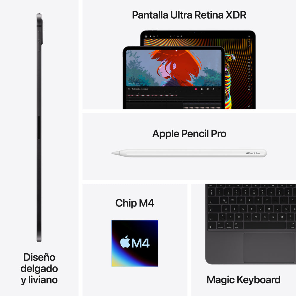 Apple iPad Pro 13-inch Wi-Fi 256GB Space Gray (M4 Chip) - Premium Tempered Glass Protection for Work & Creative Projects