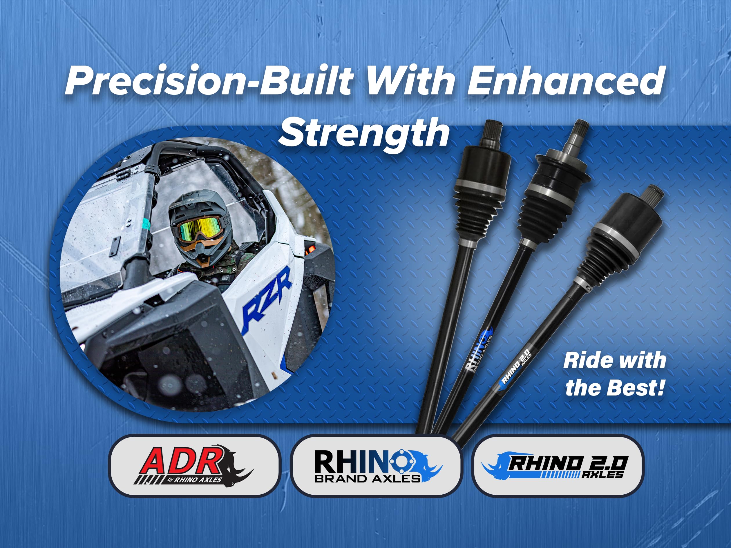 SuperATV Heavy Duty Rhino 2.0 Front Left Axle for 2020-2024 Kawasaki Teryx KRX 1000 - Chromoly Steel Construction, Heat Treated, Stronger Than OEM - Perfect for Off-Roading, Mudding & Trail Riding