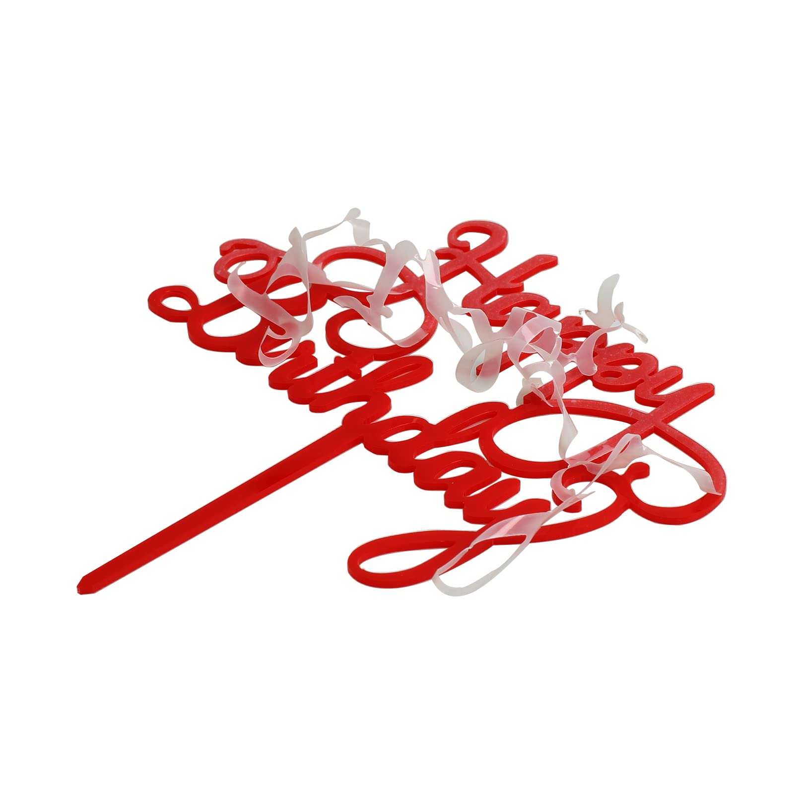 Happy Birthday Cake Topper - Red Party Decorations for Birthday Cakes | Perfect for Birthday Parties, Baby Showers & Anniversary Celebrations
