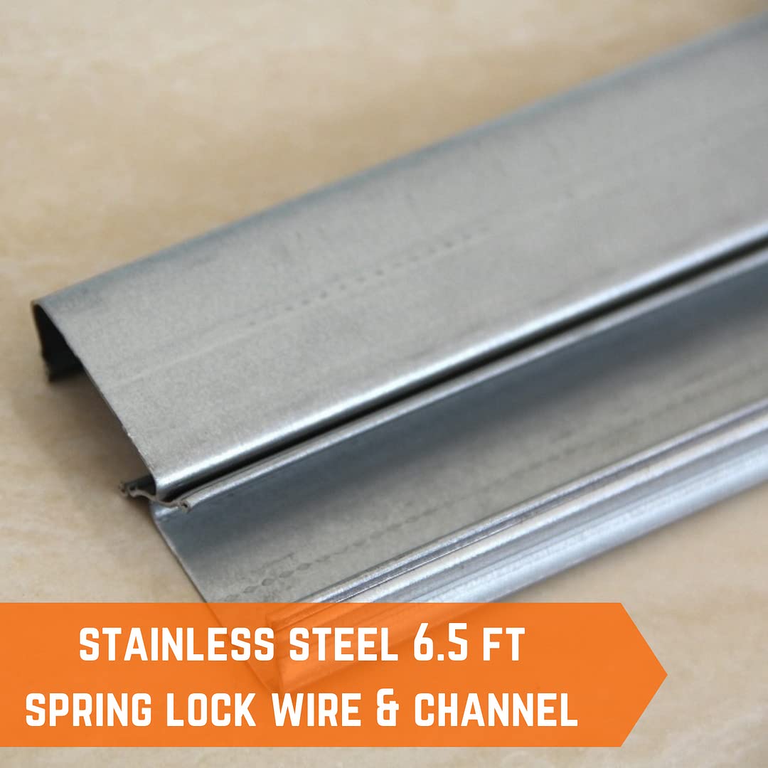 Farm Plastic Supply - 20 Pack Steel 6.5 ft Spring Wire & Lock Channel Bundle for Greenhouse Film | Heavy Duty U-Channel Track for Polyethylene Plastic & Shade Cloth | Perfect for Greenhouse, Hoop House & Garden Cover Installation
