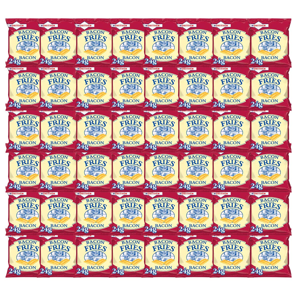 Smiths Snacks Bacon Salted Potato Chips 24 x 24g (Pack of 2) - Perfect for Parties, Movie Nights & Office Snacking
