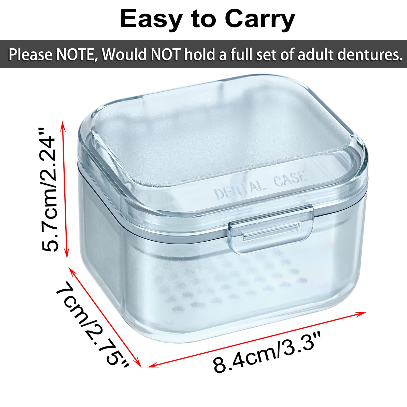 3-Tier Denture Soak Case with Brush & Strainer - Travel-Friendly Cleaning Container