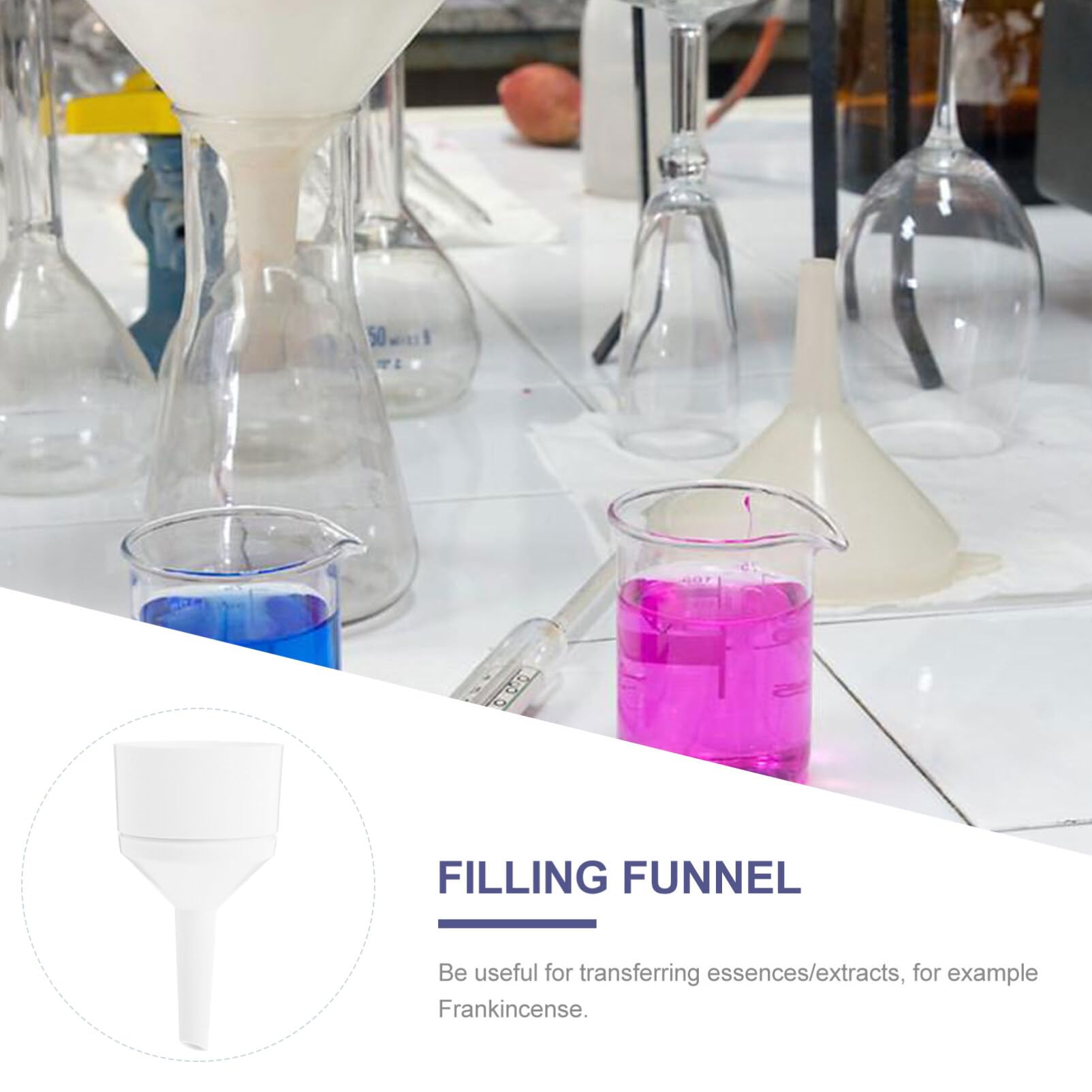 Premium Buchner Funnel Set - White Plastic Filter Funnel with Buchner Filter Paper for Lab, Home Brewing & Juice Extraction | Scientific Filtration Equipment for Chemistry Experiments & DIY Projects