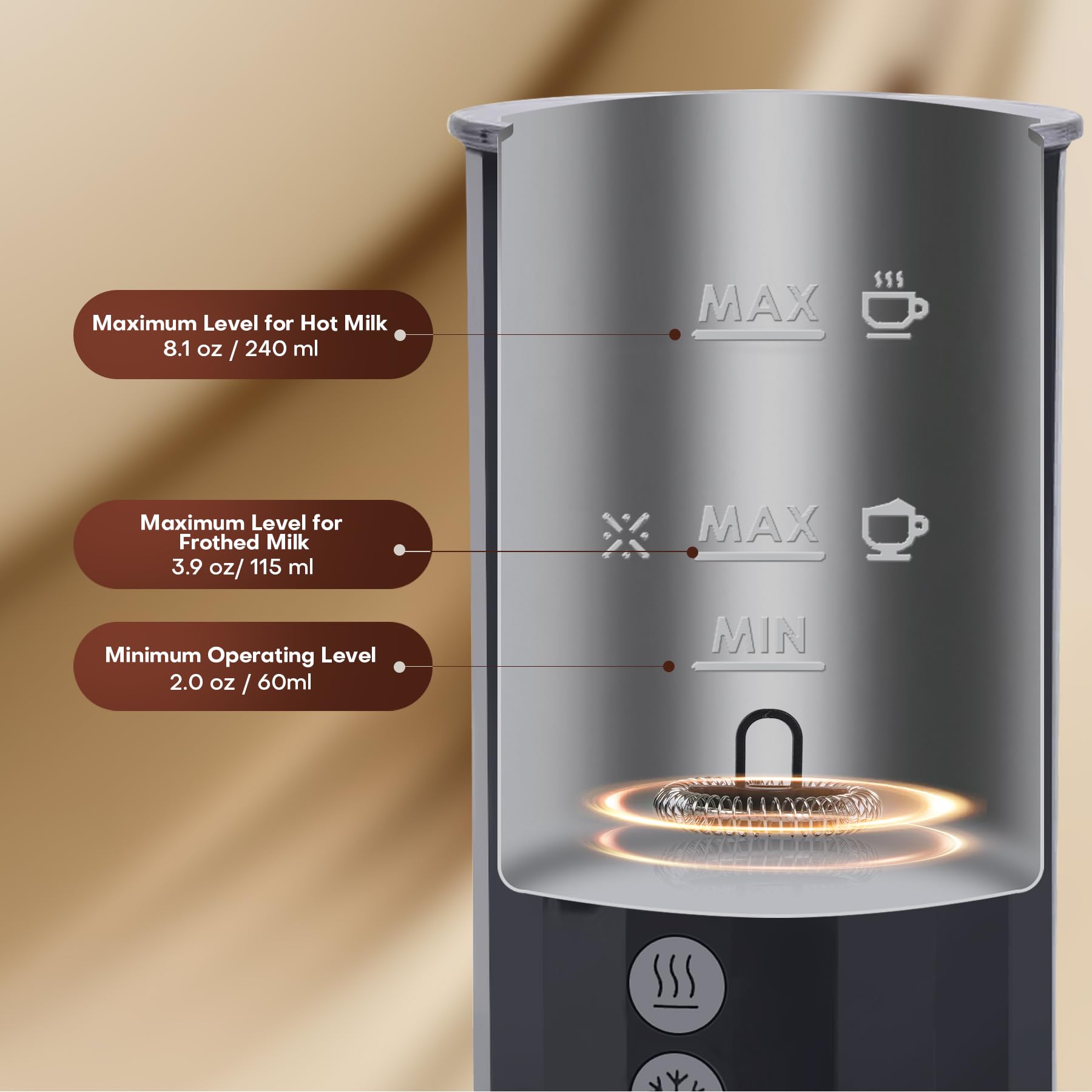 4-in-1 Electric Milk Frother & Steamer - Hot & Cold Foam Maker, Milk Warmer for Coffee, Lattes, Cappuccino, Macchiatos - Perfect for Home Baristas & Coffee Shops (Black)