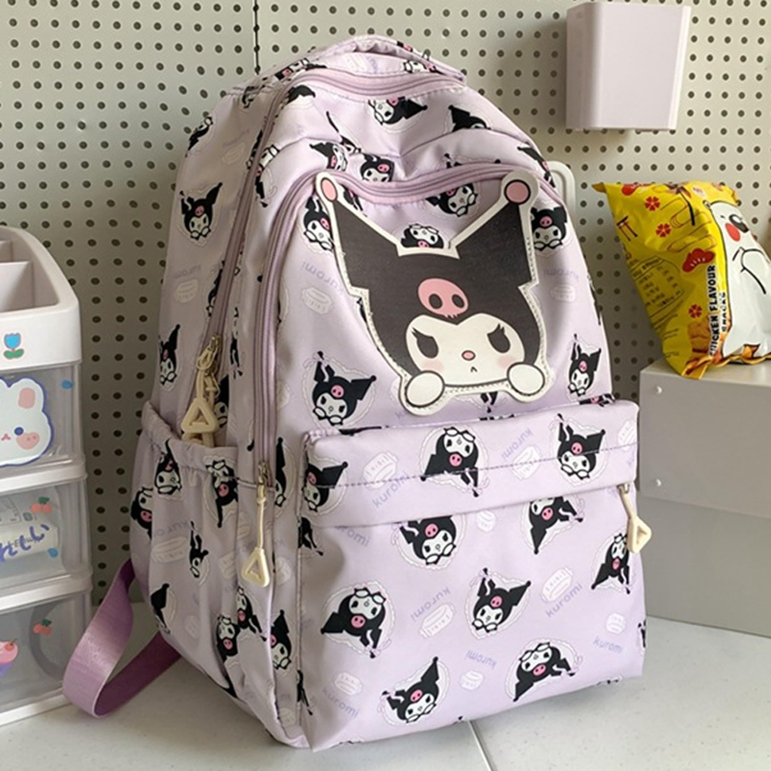 Kuromi Anime Print Casual Backpack - Laptop Backpack for Travel, Hiking & School | Stylish Unisex Rucksack with All-Over Character Design | Perfect for College, Work & Everyday Use