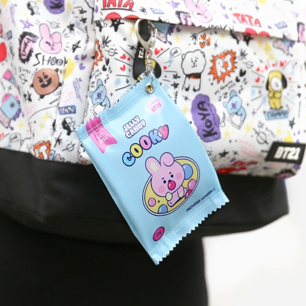 BT21 Jelly Candy Zipper Pouch Small - Cute Cooky Character Cosmetic Bag for Makeup, Travel & School Supplies | Kawaii BTS Merch Accessory for Fans