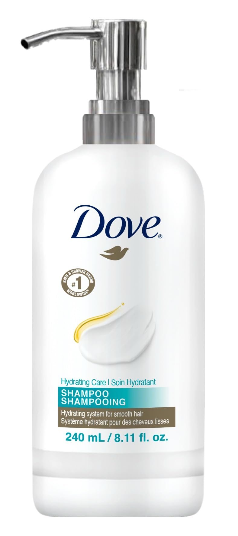 Dove Pro 240ml Moisturizing Shampoo with Pump Dispenser - Pack of 24 Bottles for Salons, Spas & Home Use - Gentle Cleansing for All Hair Types