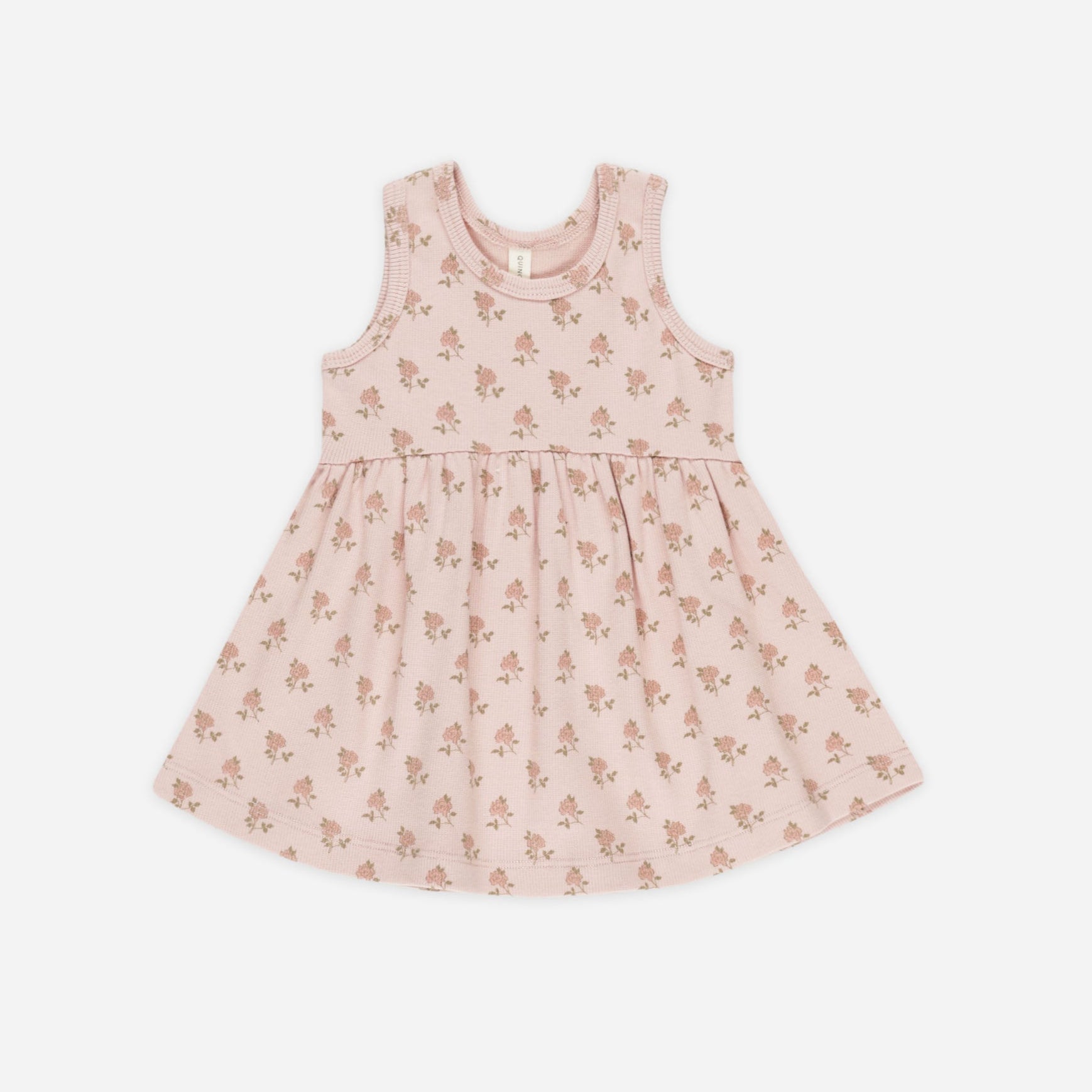 Stylish Ribbed Tank Dress with Rose Print - Perfect for Summer Outings, Beach Vacations & Casual Wear