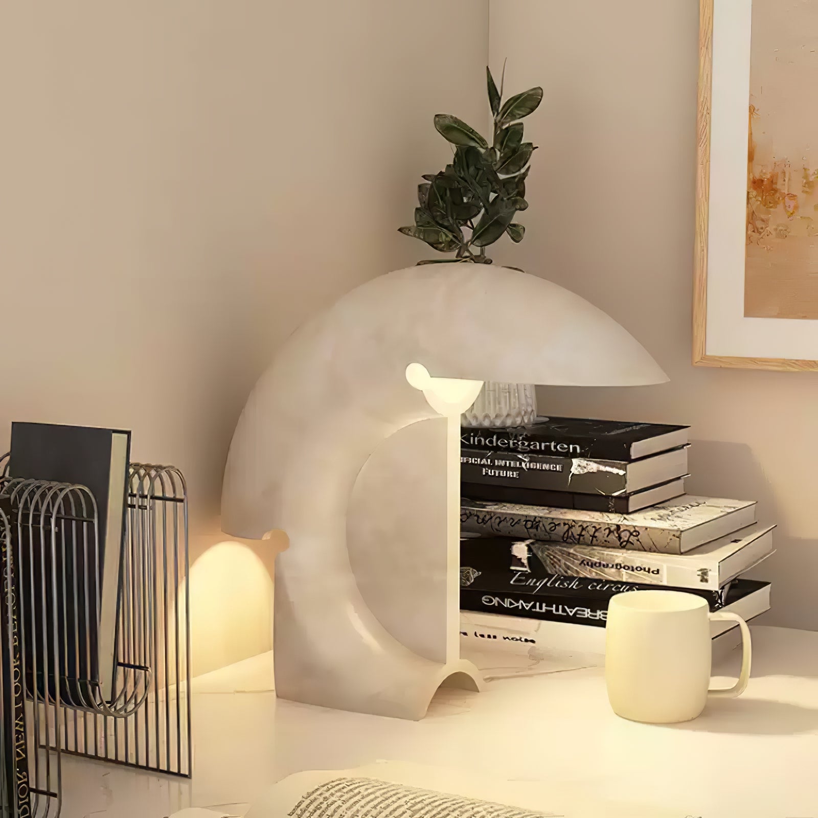 Elios Modern Marble Table Lamp - Elegant Home & Office Lighting for Bedroom, Living Room, and Study Desk Decor