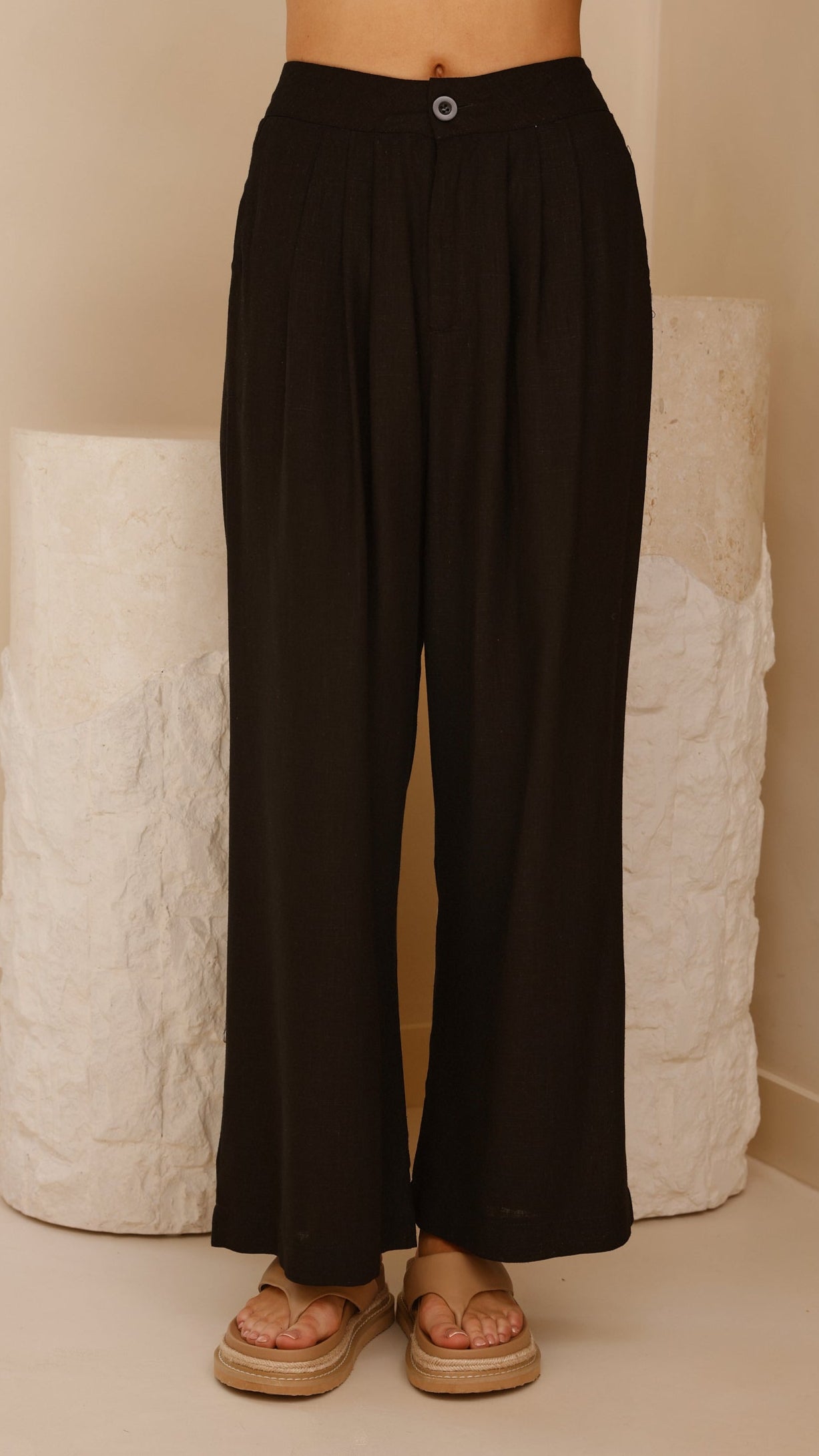 Lexi Linen Pants for Women - Soft & Breathable Black Linen Trousers - Perfect for Summer, Travel & Casual Wear