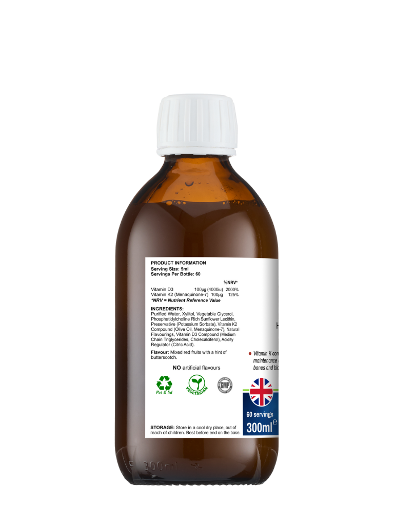 Lipovita Liposomal Vitamin D3 + K2 Supplement - Supports Bone Health & Immune System - Perfect for Daily Wellness & Immune Support