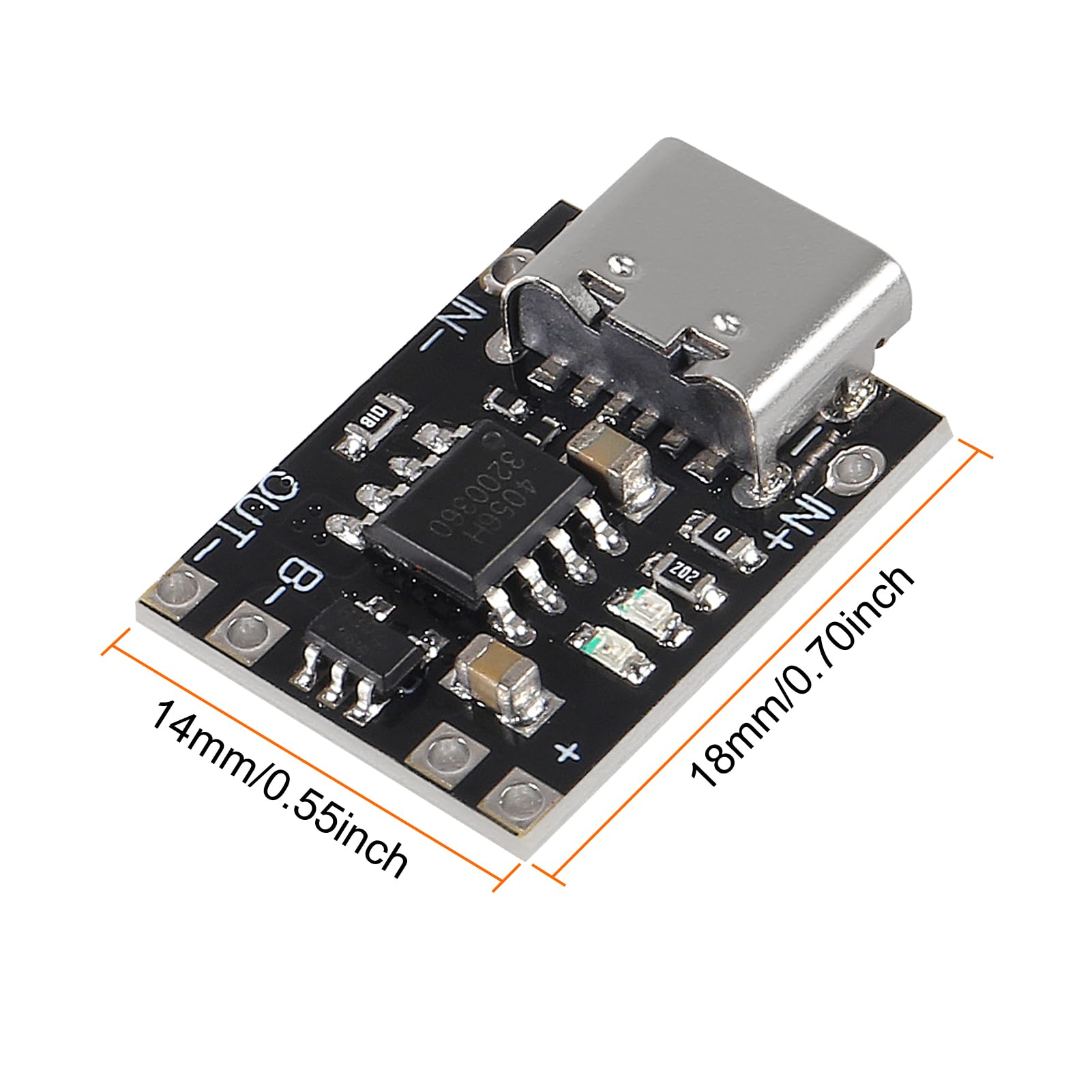 TP4057 1A 3.7V Lithium Battery Charging Board with Overcharge Protection - Type-C USB C Li-ion Battery Charger Module (6 Pack) - Perfect for DIY Electronics, Solar Projects, and Portable Device Charging
