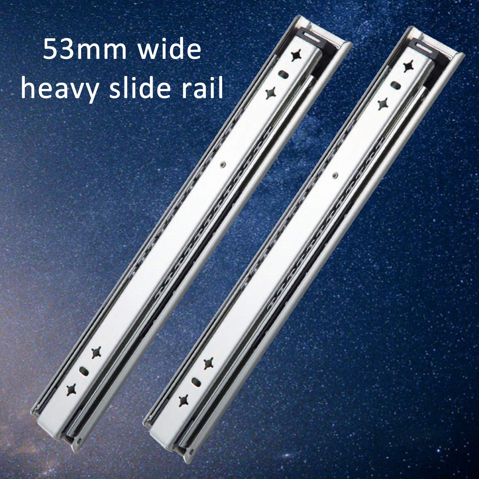 1 Pair Heavy Duty Ball Bearing Drawer Slides - 3-Section Full Extension Side Mount Runners with 120kg Load Capacity (44in/1100mm) - Perfect for Toolboxes, Industrial Cabinets, Vehicle Storage & Stair Shoe Organizers
