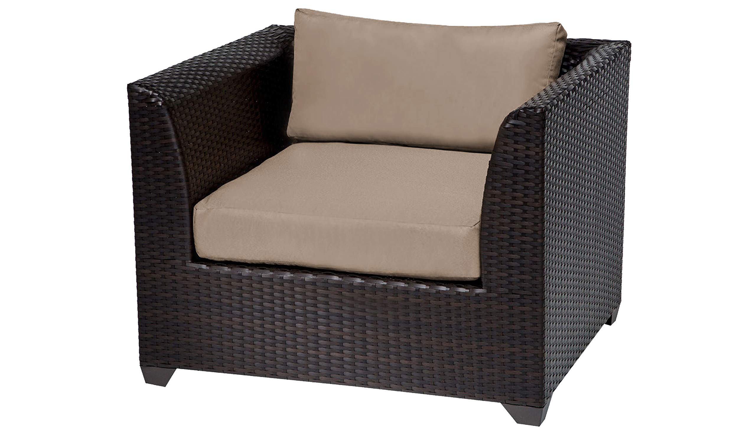 TK Classics BARBADOS-07d-NAVY 7-Piece Outdoor Wicker Patio Furniture Set in Navy Blue - Perfect for Backyard, Poolside, and Garden Relaxation