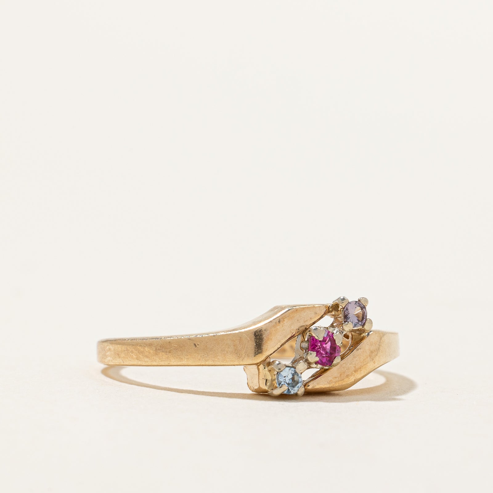 0.08ctw Diagonal Multi Gemstone Ring - Size 6 | Elegant Stackable Jewelry for Women | Perfect for Everyday Wear, Date Nights & Special Occasions