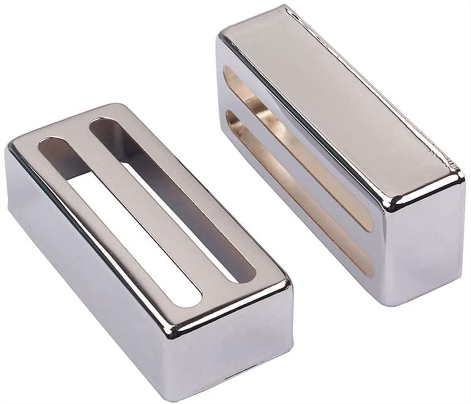 2-Piece Humbucker Electric Guitar Pickups with Chrome Cover - Professional Replacement Pickup Set for Rock & Metal Music Performances