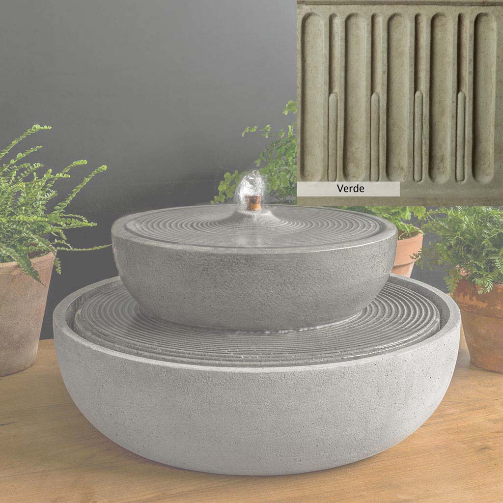 Campania International Lunas Fountain - Outdoor Garden Water Feature with LED Lights for Patio, Yard, and Landscape Decor