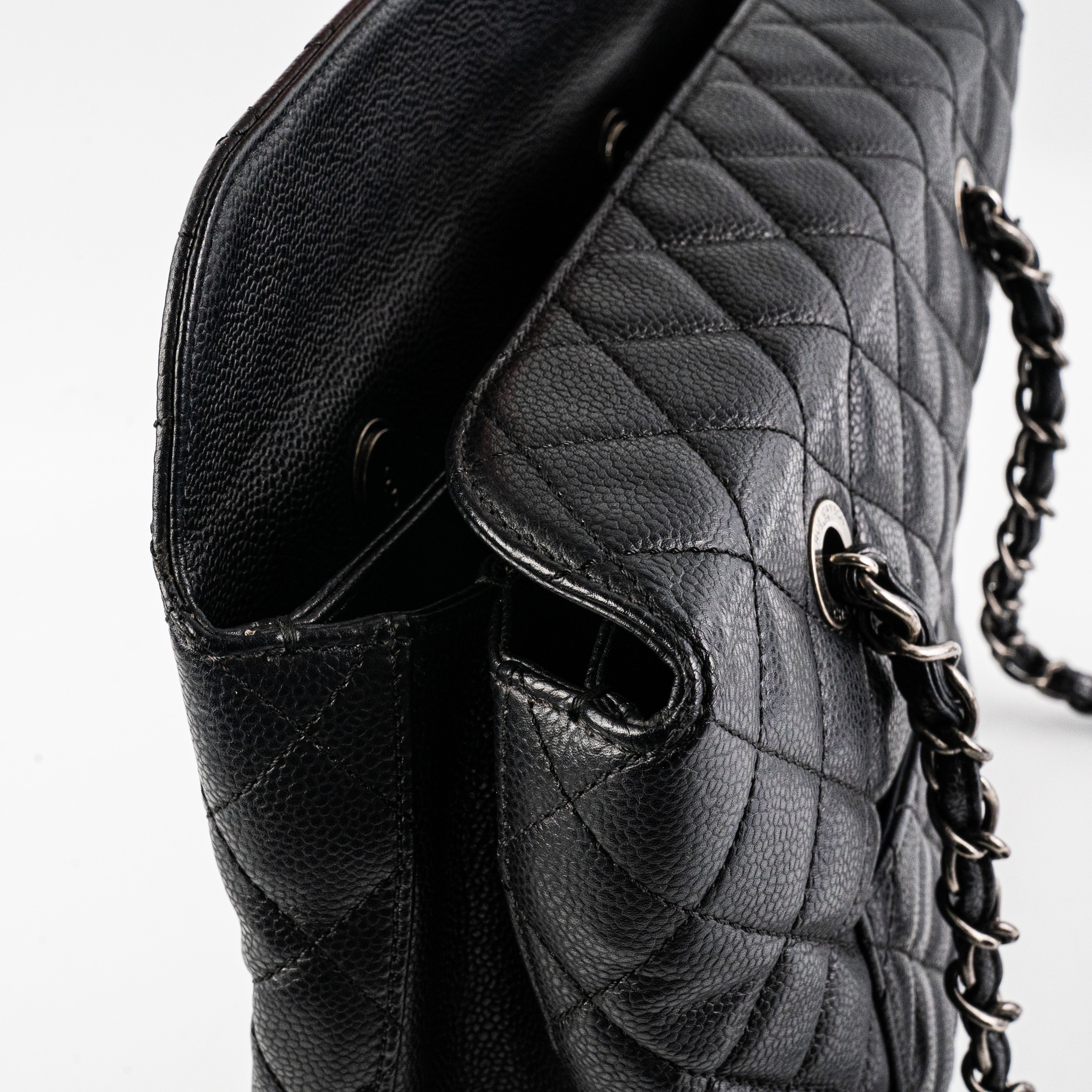 Chanel Caviar Leather Shoulder Tote Bag - Classic Black Handbag for Women | Perfect for Work, Travel & Everyday Luxury