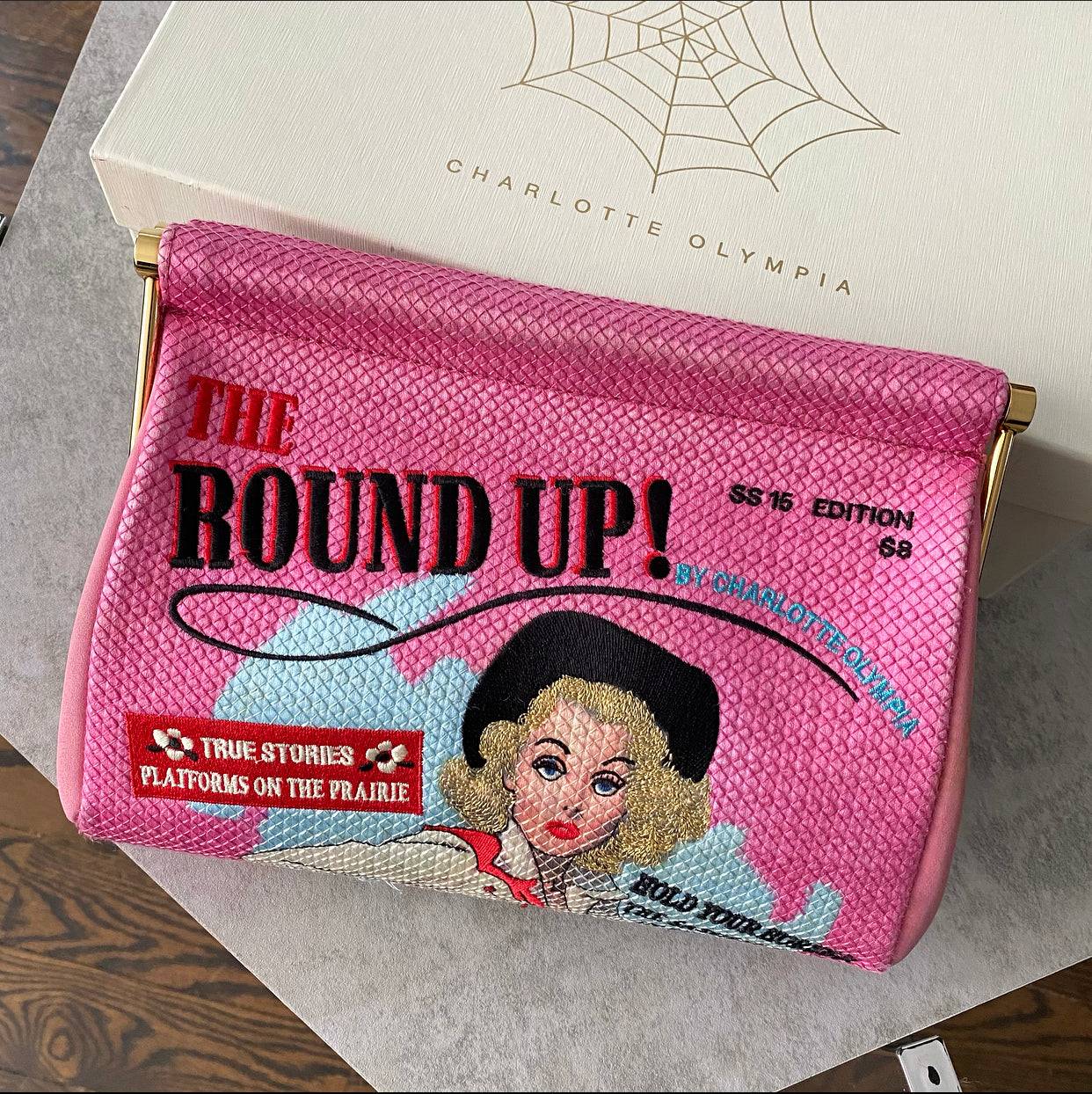 Charlotte Olympia Pink Novelty Clutch - Round Up Maggie Bag for Women | Elegant Evening Clutch for Parties, Weddings & Special Occasions