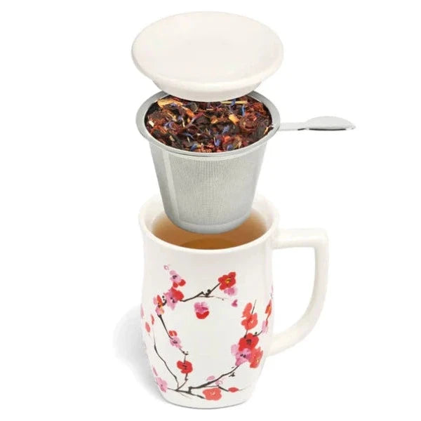 Tea Forte Fiore Infuser Cup - Premium Loose Leaf Tea Brewing Cup with Elegant Floral Design | Perfect for Home, Office & Gift Giving
