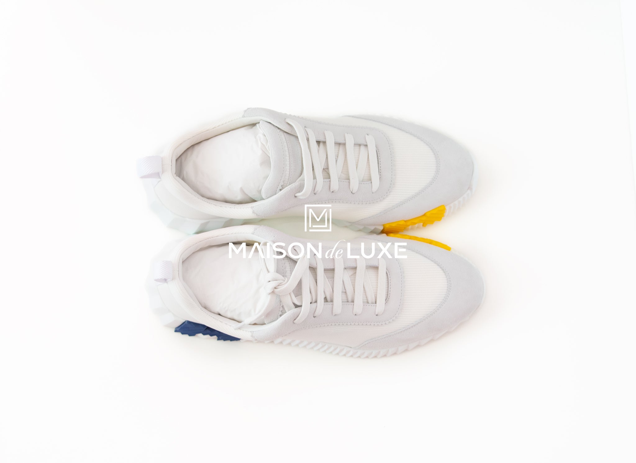 Hermes Men's White Bouncing 44 Sneakers - Luxury Casual Shoes for Men | Comfortable Walking & Everyday Wear | Perfect for Office, Travel & Street Style