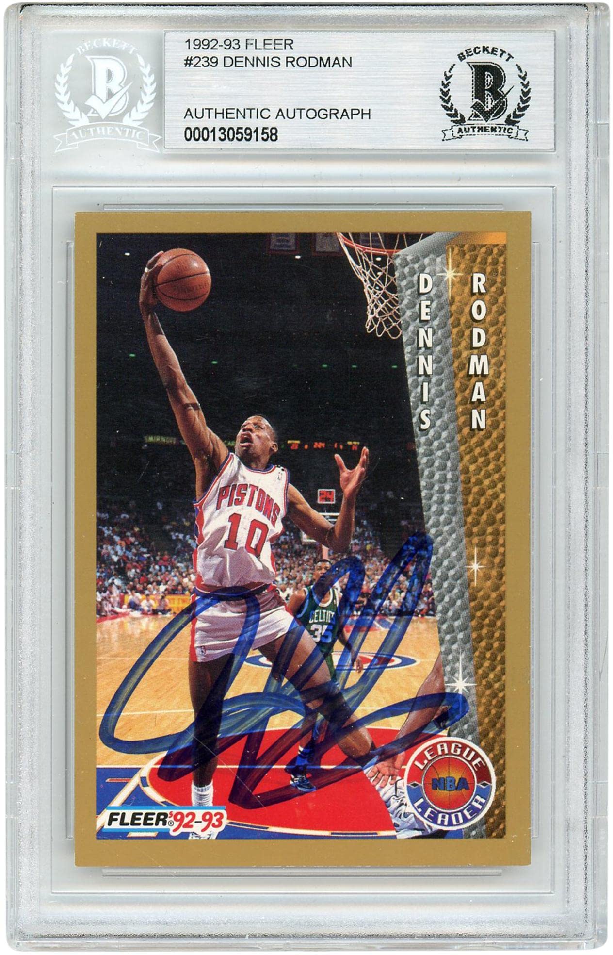 Dennis Rodman Detroit Pistons Autographed 1992-93 Fleer Basketball Trading Card - Signed NBA Memorabilia for Collectors & Fans - Perfect for Sports Memorabilia Displays & Gift Giving