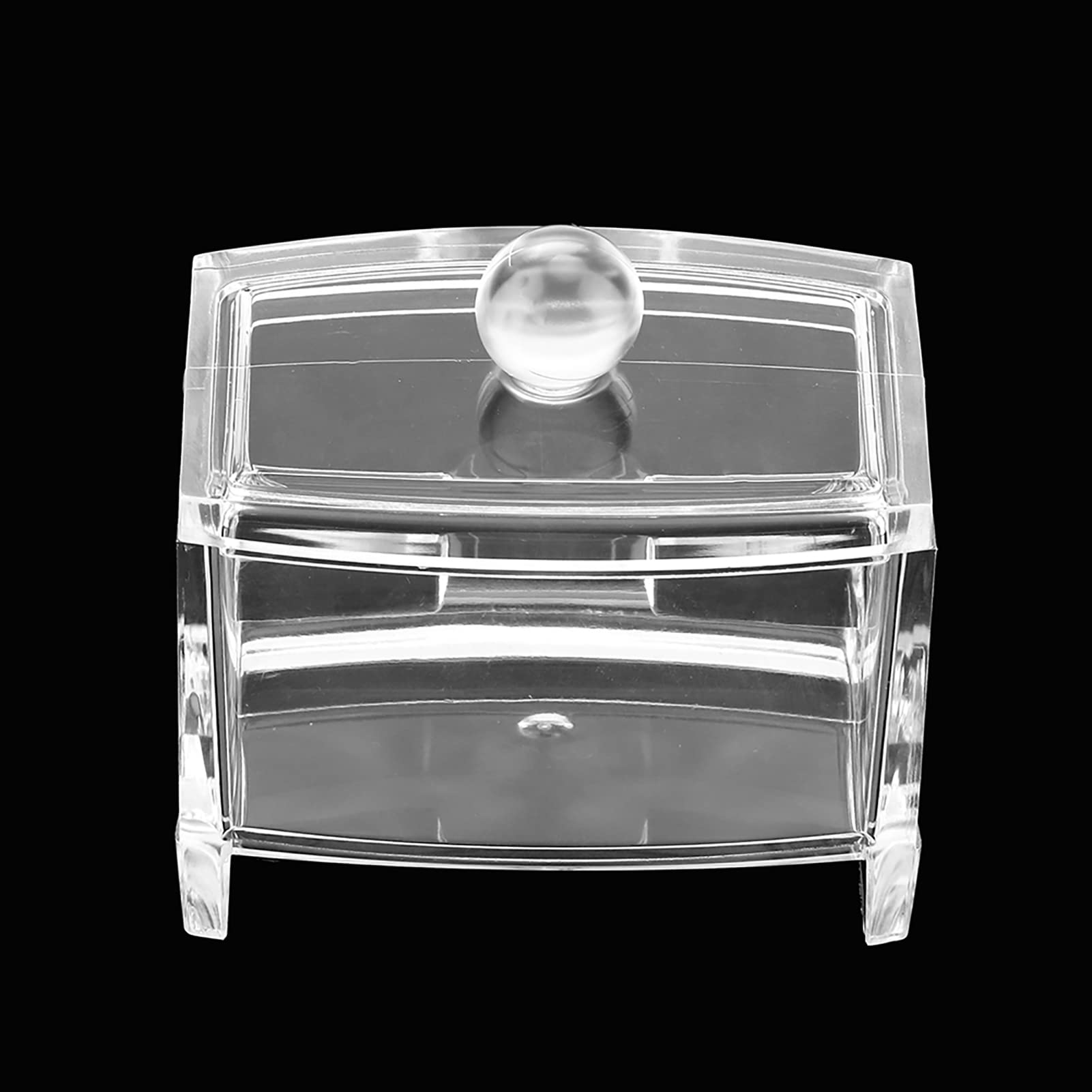 Jadpes Clear Acrylic Cotton Swab Dispenser & Storage Box - Hygienic Makeup Cotton Swab Holder for Bathroom, Salon, and Travel Organization